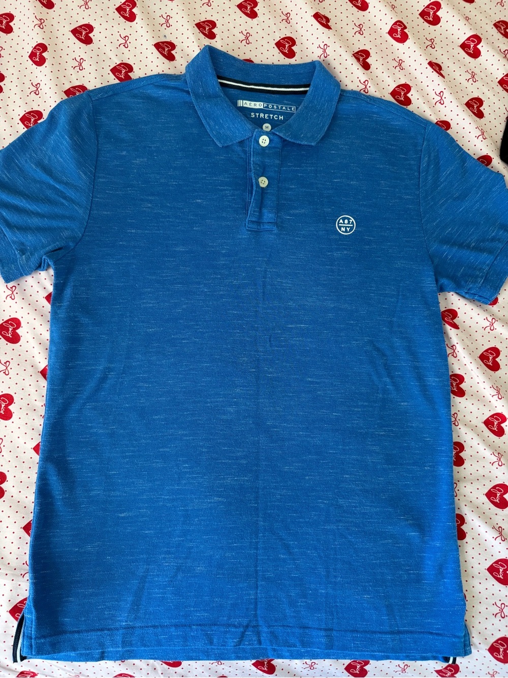 Aeropostale Men's Blue Stretch Polo Shirt